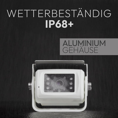 VSG24 24121 - 7" Premium achteruitrijvideosysteem voor campers & auto's, camera set incl. 20m kabel, nachtzicht, 120° hoek, 12-24 V, IP68 - Zwart