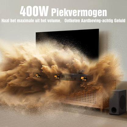 Dolby Atmos Soundbar – Home Cinema Speaker – TV Geluidsbalk – Surround Sound Bar – Bluetooth Soundbar – 3.1.2 Kanaals – 5,25" Subwoofer – 400W Krachtig Geluid