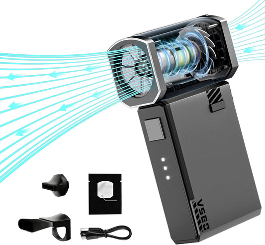 VSGO Elektronische Luchtblazer Draagbare Oplaadbare Perslucht Stofzuiger 100000 RPM Palm Turboblower Handheld Vacuüm voor Auto, Camera, Lens, Toetsenbord, Laptop en Drone Reiniging