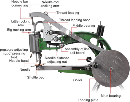 Handmatige Schoenreparatiemachine – Schoenmaker Machine – Herstellende Naaimachine – Lederen Naaimachine – Stikmachine Voor Leer – Stevig Metaal – Verstelbare Naaldafstand