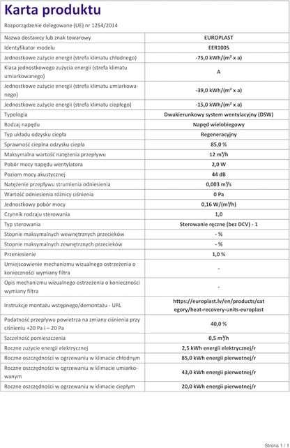 Decentrale Ventilatie Unit 100 mm met Warmteterugwinning – WTW Unit – Muurventilator – Badkamer Ventilator – Ventilatiesysteem – Keramische Warmteterugwinning – Bedrade Wandschakelaar