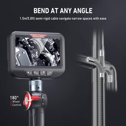 Ralcam Endoskopkamera mit Licht Endoscope Camera - Endoskop 8,5 mm Inspektionskamera 4,3" HD 1080P Rohrkamera, Kameras mit 10 LED, IP67 Wasserdicht 1.5M Halbstarre Kabel Teleskopkamera Kfz Werkzeug