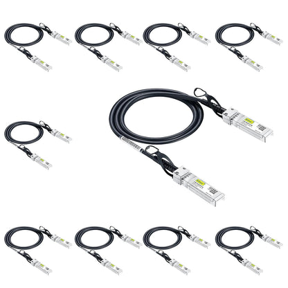10Gtek [10 Pack] 10G SFP+ DAC Cable 0.5-Meter(1.6ft) - 10GBASE-CU Passive Direct Attach Copper Twinax SFP Cable for Cisco SFP-H10GB-CU0.5M, Netgear, D-Link, Mikrotik, ZTE and More