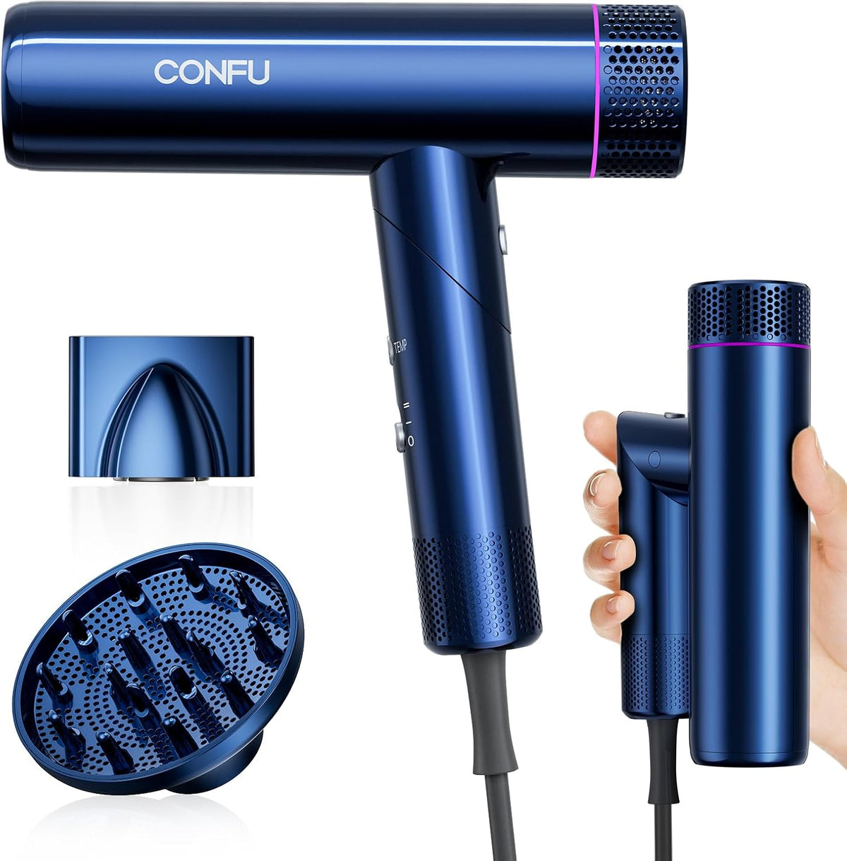 Föhn – Haardroger – Reisföhn – Ionenföhn – Stylingföhn – Inklapbaar Design – 1700 W – Stil <60 dB