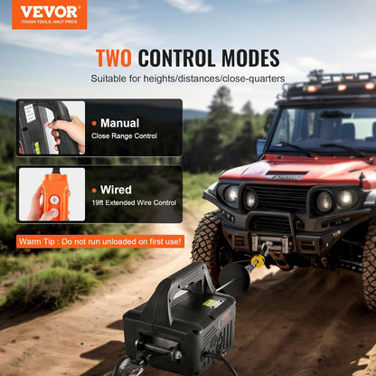 VEVOR 2-in-1 Electric Winch 500 kg Load Capacity Cable Lifter Lifter Speed ≥ 4m/min Motor Winch 7 m Lift Height Cable Lift 1500W Cable 2 Operating Modes Manual/Wired Remote Control