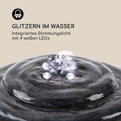 blumfeldt Liquitorre XL tuinfontein - waterornament, zonnefontein, pomp: 200 l/h / IPX8, zonnepaneel: 2 W / 300 cm², batterij tot 8 uur bedrijfstijd / 3,7 V / 2 Ah, LED-verlichting, polyresin