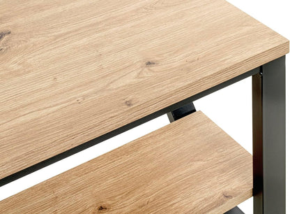 HAKU Bijzettafel eiken, zwart, MDF, metaal - Maat: B 55 cm x H 48 cm x D 55 cm, Stijl: Modern