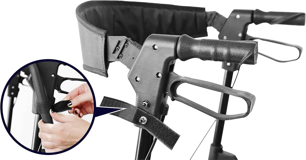 KMINA PRO - Outdoor Rollator Met Luchtbanden, Groot Wiel, Opvouwbaar Voor Senioren, Aluminium Frame Voor Buitengebruik, Met Zitje en Mandje