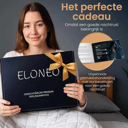 ELONEO verzwaringsdeken 200x200 cm met 7 kg, TÜV- en Oeko-Tex-gecertificeerd, weighted blanket van 100% katoen, ontspanningsdeken & anti-stress therapiedeken, zware deken om onder te slapen