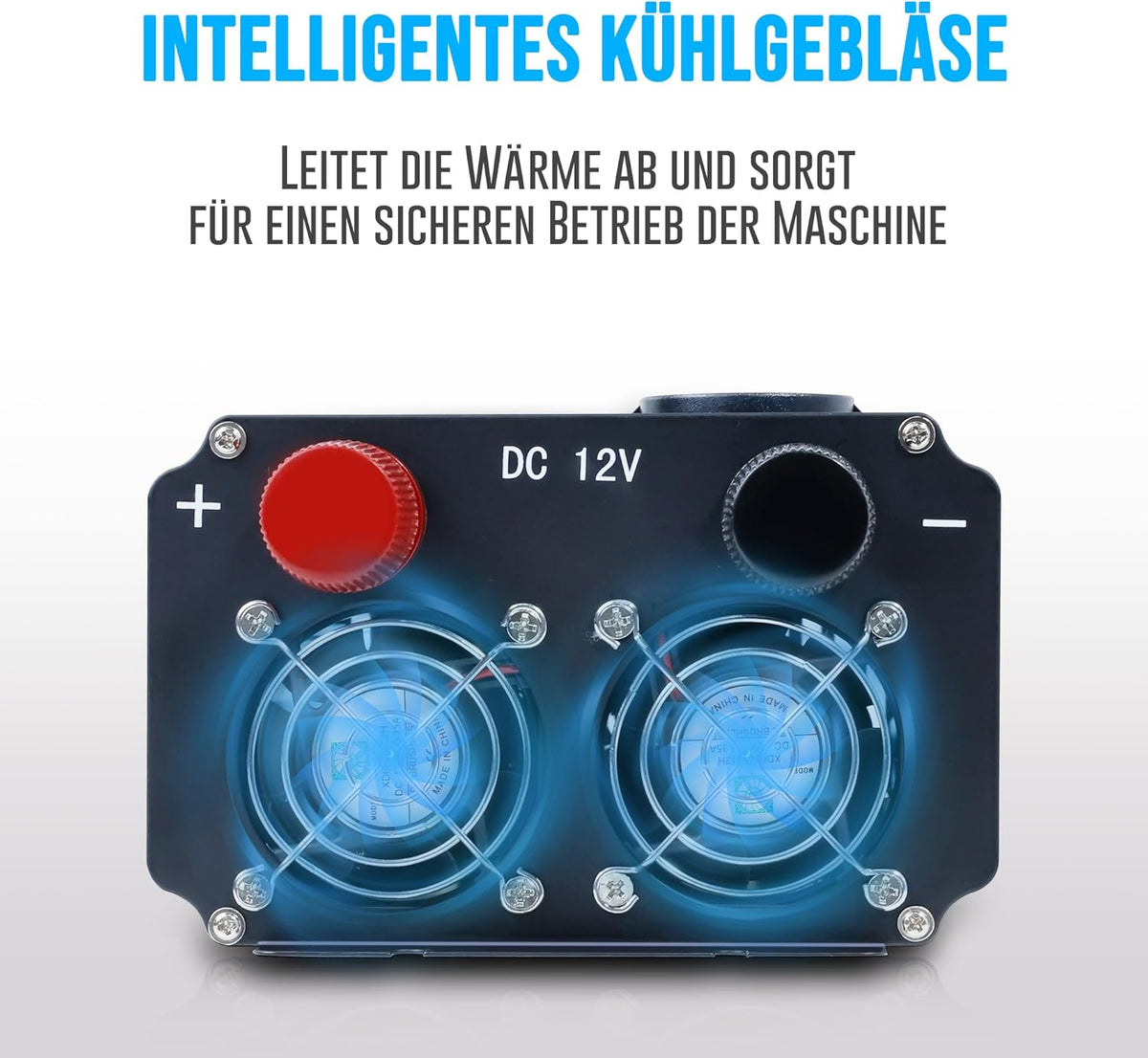 Yinleader Omvormer 2600 W/5200 W zuivere sinus spanningsomvormer 24 V 230 V met 3 Europese stopcontacten en 4 USB-poorten LCD-display voor de spanning