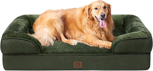 EHEYCIGA Orthopedic Dog Bed for Small Dogs, Memory Foam Dog Bed for Medium Dogs, Washable Dog Sofa Waterproof Non-slip, Hundecouch with High Edge - QUORE