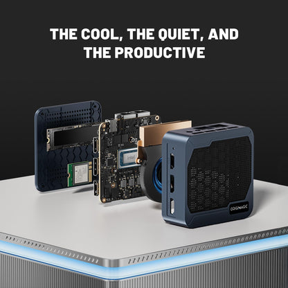 C2 Mini-pc, met Intel N150 processor (tot 3,6 GHz), mini-computer, 12 GB RAM, 512 GB SSD, mini-desktop-pc