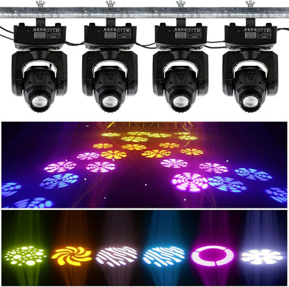 Discolamp – Moving Head Licht – DJ Lamp – Feestverlichting – Podiumverlichting – 7 Gobo Patronen – DMX512, Muziekgestuurd