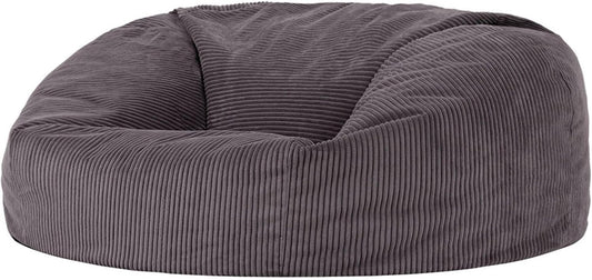 icon Soul Bean Bag Sofa, Dark Grey, Corduroy Fabric, Sofa Set 2 Seat, Bean Bag Adult with Filling Included, Sofa, Couch, Living Room, Living Room Furniture - QUORE