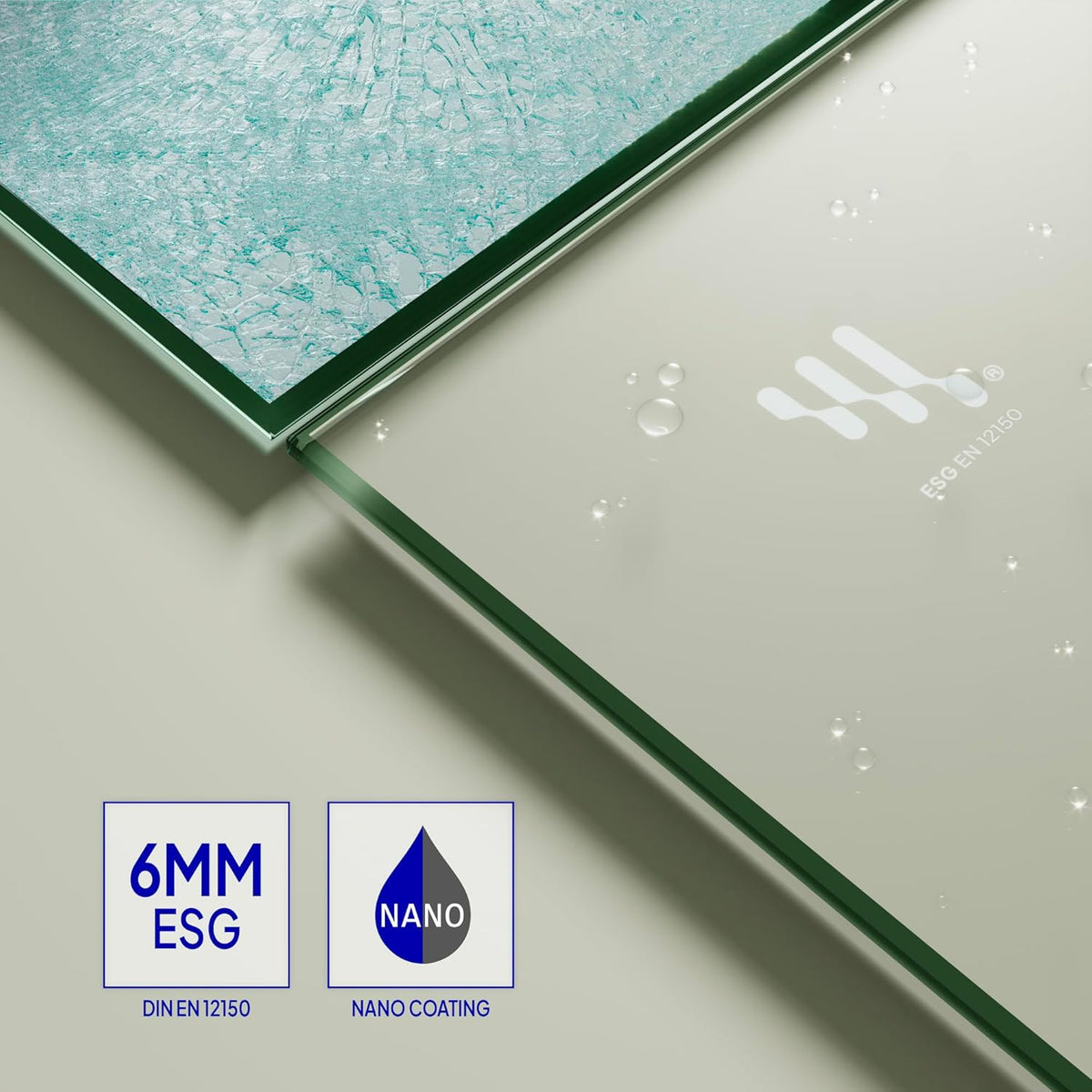 Douchecabine – Douchewand – Douchecabine Hoek – Douchecabine Schuifdeur – Veiligheidsglas – 90x90 cm – 6 mm ESG Veiligheidsglas – Zwarte Profielen – Partieel Gesatineerd – Hoogte 190 cm