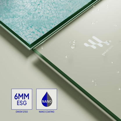Douchecabine – Douchewand – Douchecabine Hoek – Douchecabine Schuifdeur – Veiligheidsglas – 90x90 cm – 6 mm ESG Veiligheidsglas – Zwarte Profielen – Partieel Gesatineerd – Hoogte 190 cm