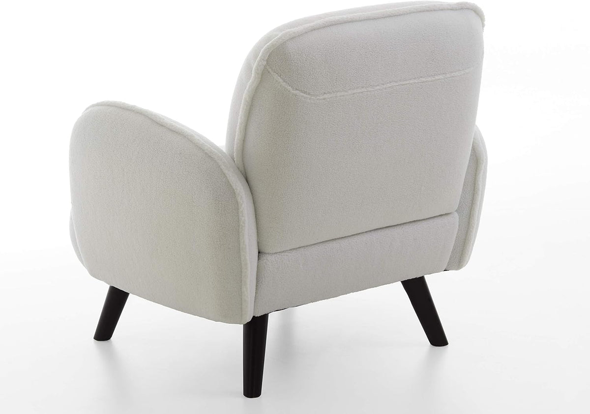 Atlantic Home Collection BEN, fauteuil, imitatie schapenwol, zwart