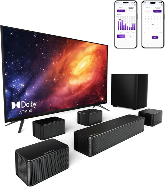 Soundbar Voor TV – TV Soundbar – Soundbarsysteem – Surround Soundbar – Home Cinema Systeem – 7.1 Kanaals Met Dolby Atmos – 460W Met Draadloze Subwoofer En 4 Bekabelde Surround Speakers