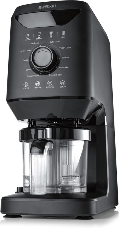 GOURMETmaxx SmoothUp ijsmachine, 800 watt, 10 programma's, incl. mix-in-functie, ijsmachine, slushies en ijs zelf maken, led-display, inclusief 2 bekers