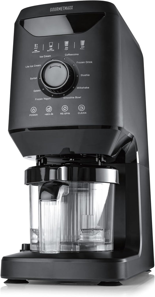 GOURMETmaxx SmoothUp ijsmachine, 800 watt, 10 programma's, incl. mix-in-functie, ijsmachine, slushies en ijs zelf maken, led-display, inclusief 2 bekers