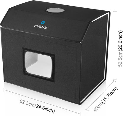 PULUZ Fotostudio-lichtbox, 60 x 40 cm, draagbare fotografie-studio-tentset met 4 kleurachtergronden, 3 lichtmodi + 10 helderheidsniveaus