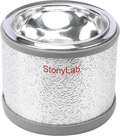 stonylab Dewar Kolf, Halfbolvormig Borosilicaatglas Dewarkolf met Auminium Base, 90 mm Binnendiepte en 124 mm Binnendiameter voor Laboratorium, 500 ml
