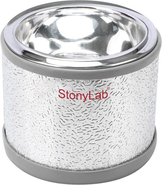 stonylab Dewar Kolf, Halfbolvormig Borosilicaatglas Dewarkolf met Auminium Base, 90 mm Binnendiepte en 124 mm Binnendiameter voor Laboratorium, 500 ml