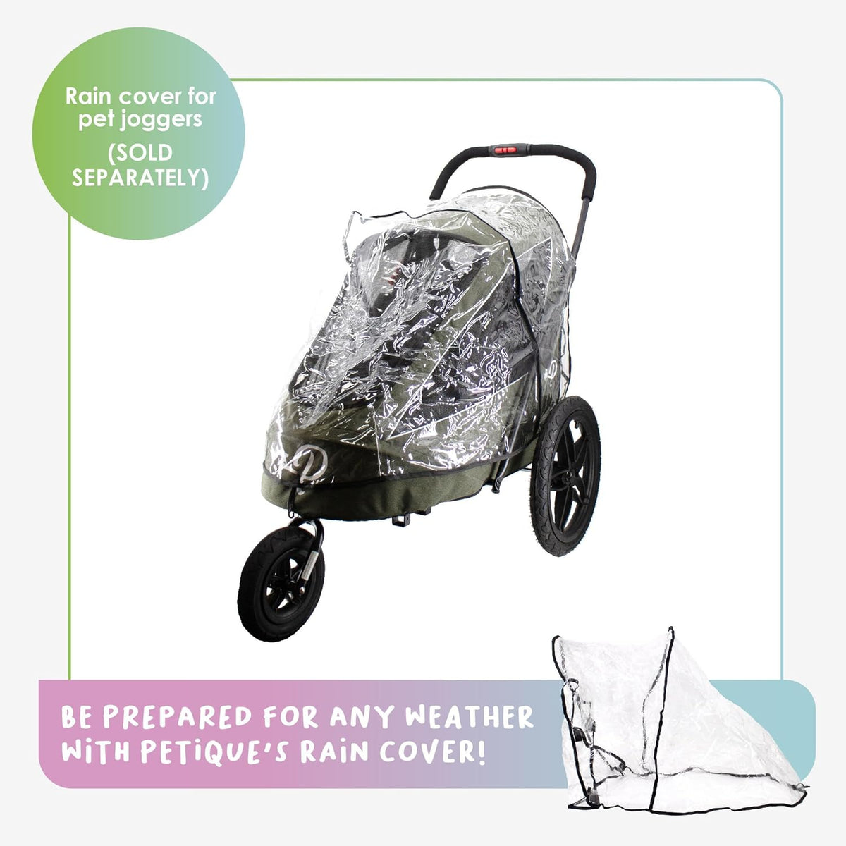Breeze Black | Luxe hondenfietskar | groot formaat jogger | eenhandig opvouwbaar | luchtbanden | INCL regenhoes | bandenpomp | fietsadapter