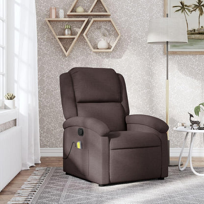 vidaXL Massage Chair Adjustable Fabric Dark Brown