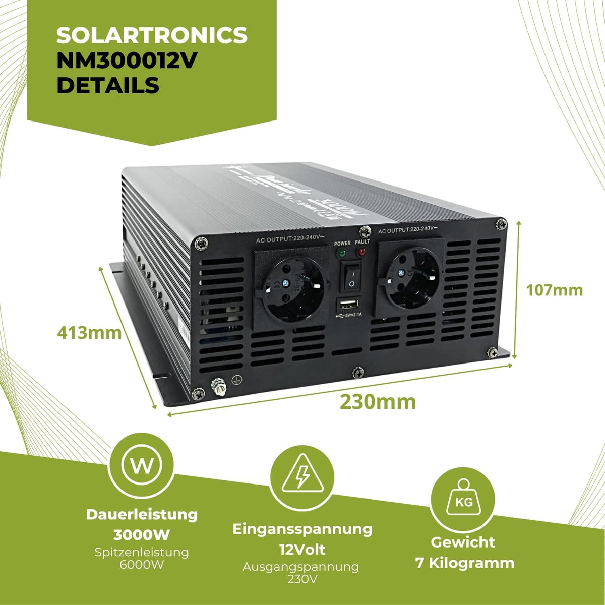 Spanningsomvormer 3000 Watt 12-230 V