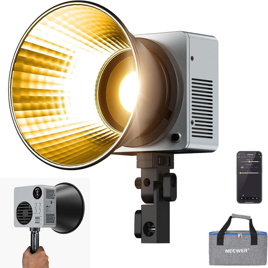 NEEWER HB80B HB80B Led-videolamp, 80 W, met batterij 72 Wh en snel opladen, PD 100 W, app-bediening/2,4 G, mini-licht continu COB tweekleurig, draagbaar, voor studio, 26500 lx/1 m, 2700-6500 K