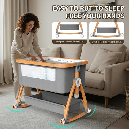 Cododo babybed, 3-1 wieg Cododo 6 Posizioni Regolabili, 4 Ruote Bloccabili Con Materassi Morbidi Babywieg Compatibel met Con Un'ampia Gamma di Tipi di Lett
