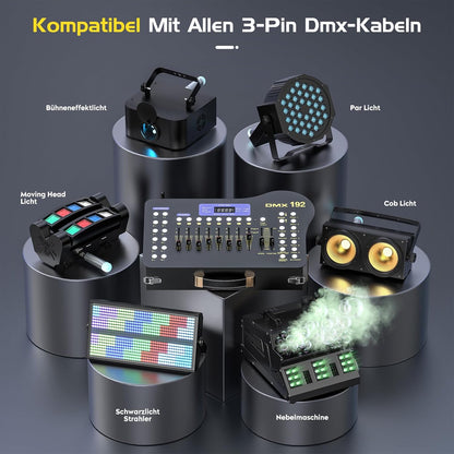 Draadloze DMX-controller – DMX512-controller – DJ-controller – Lichttafel – Lichtcontroller – 192 Kanalen – Met Zender En 4 Ontvangers
