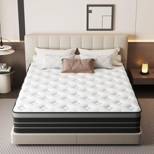 Matras 140 x 200 cm boxspring hardheid H3, geschikt voor kinderen en volwassenen, Öko-Tex gecertificeerd, ergonomisch matras met 7 zones, hoogte 20 cm