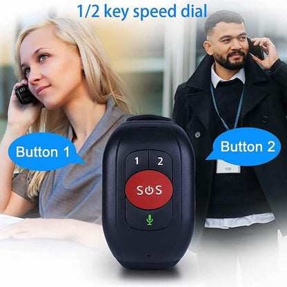 Gekoppeld aan de armband, valdetector paniekknop SOS, voor senioren, GPS 4G oproepen, GPS-tracker, IP67 waterdicht, stappenteller