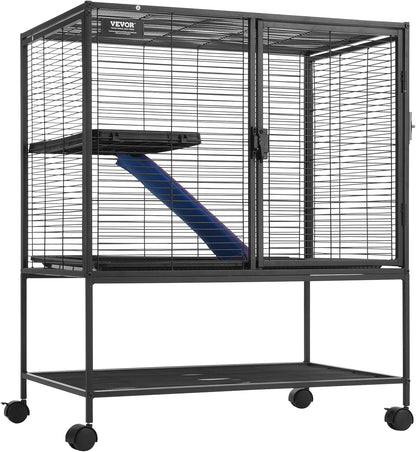 4-Laags Metalen Kooi Voor Fretten -  Geschikt Voor Ratten, Hamsters, Cavia's en Chinchilla's - 77 cm x 52 cm x 92 cm