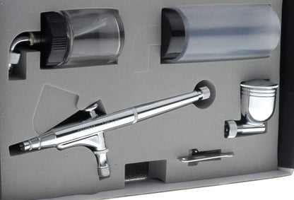 Sparmax DH125 Airbrush-pistool met dubbel effect, chroom, 0,5 mm