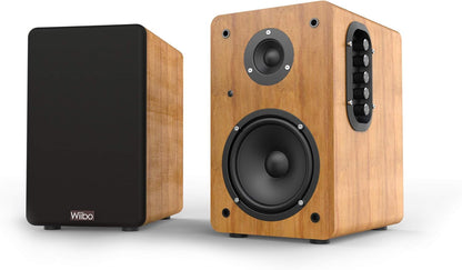 Wiibo Neo 100 Draagbare bluetooth-luidspreker, intelligente hifi-luidspreker, vermogen 100 W, paar bluetooth-luidsprekers, elegante afwerking van hout, voor rek, inclusief afstandsbediening
