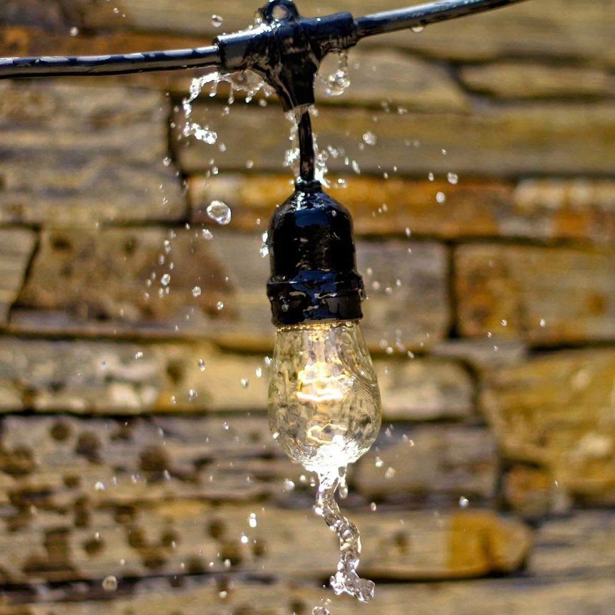 MAFY LIGHT Lichtsnoer voor buiten, aansluitbaar, 18 m, met 40 ledlampen, E27, warm wit