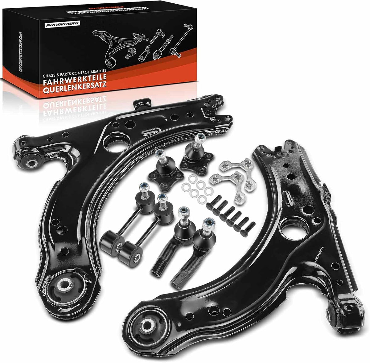 Frankberg 8x Wishbone set vooras Compatibel met A3 8L1 1.6L-1.9L 1997-2003 Leon 1.4L-1.9L 1999-2006 Oc.ta.v.ia 1.4L-2.0L 1996-2010 Golf IV 1J1 1.4L-2.3L 1998-192005 Vervanging # 1J0411315