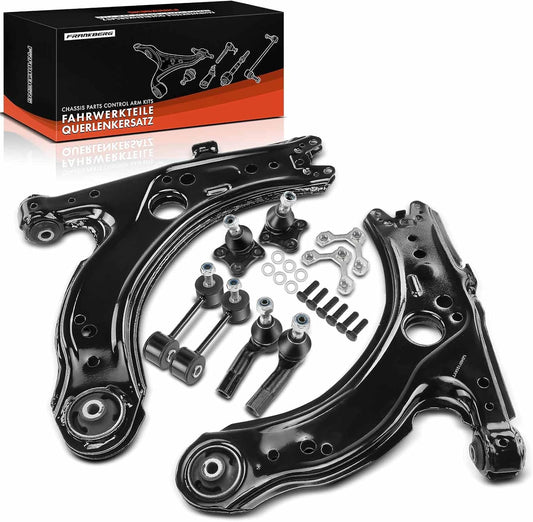 Frankberg 8x Wishbone set vooras Compatibel met A3 8L1 1.6L-1.9L 1997-2003 Leon 1.4L-1.9L 1999-2006 Oc.ta.v.ia 1.4L-2.0L 1996-2010 Golf IV 1J1 1.4L-2.3L 1998-192005 Vervanging # 1J0411315