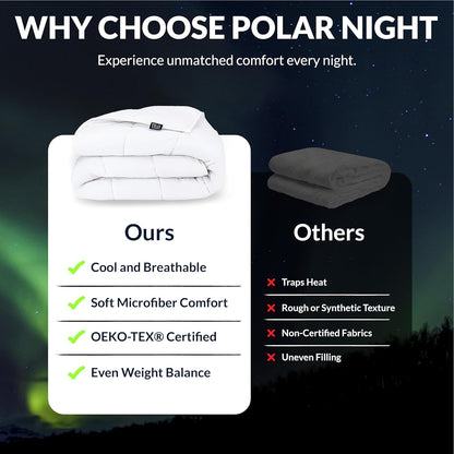 Polar Night Deken voor volwassenen, 150 x 200 cm, 13 kg, zware deken met glaskralen, 100% katoen, Oeko-Tex standaard 100