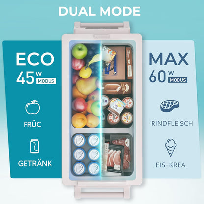 EUHOMY Compressor-koelbox, 30,6 liter, 12 V/24 V DC, koel-vriescombinatie (-20 °C ~ 20 °C) met app en lcd-display, draagbare campingkoelkast voor camper, auto, boot, 3-traps batterijbescherming (ECO