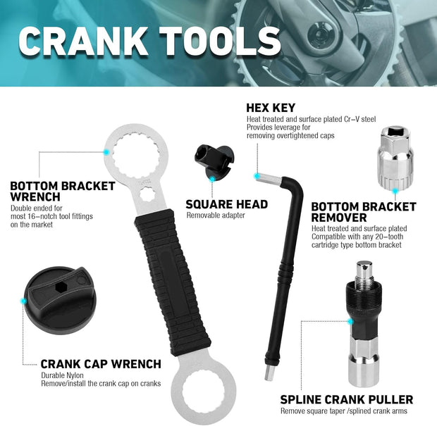 Fietsreparatieset - 41-delige Fietsgereedschappen - Multifunctioneel Fietsaccessoires - met Koffer - Geschikt voor Fietsreparatie - Routinereparatie - Thuis - DIY-reparatie - Blauw