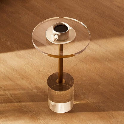 VEVOR Bijzettafel, rond, 302 x 543 mm, bankpunt van acryl, salontafel, maximale belasting 10 kg, nachtkastje, eenvoudige installatie, voor zaken binnen handbereik, woonkamer, slaapkamer, balkon,
