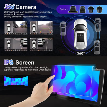 Android Autoradio – 2-DIN Autoradio – Multimedia Systeem – Inbouw Radio – Auto Entertainment – 9 Inch IPS Touchscreen – GPS Navigatie & Draadloos CarPlay