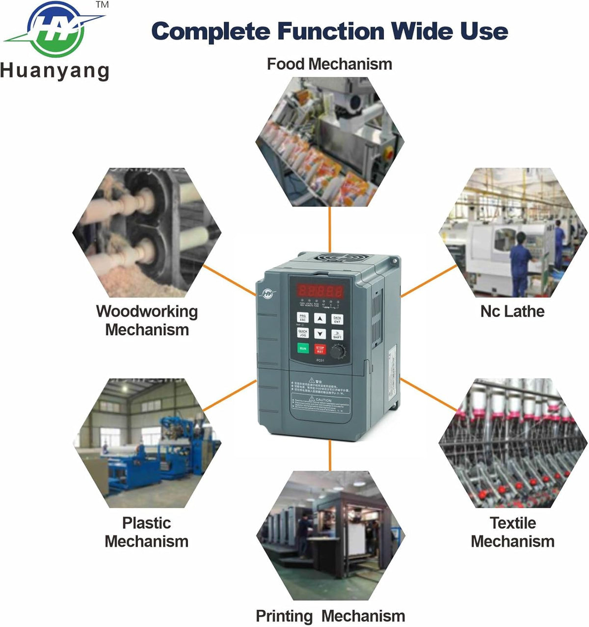 Huanyang VFD 400 V 4,0 KW 5,4 PS frequentieomvormer, gecomputeriseerde numerieke controle, CNC van de motor, inverter-converter voor spindelmotor, controle van de snelheid, FC01-serie