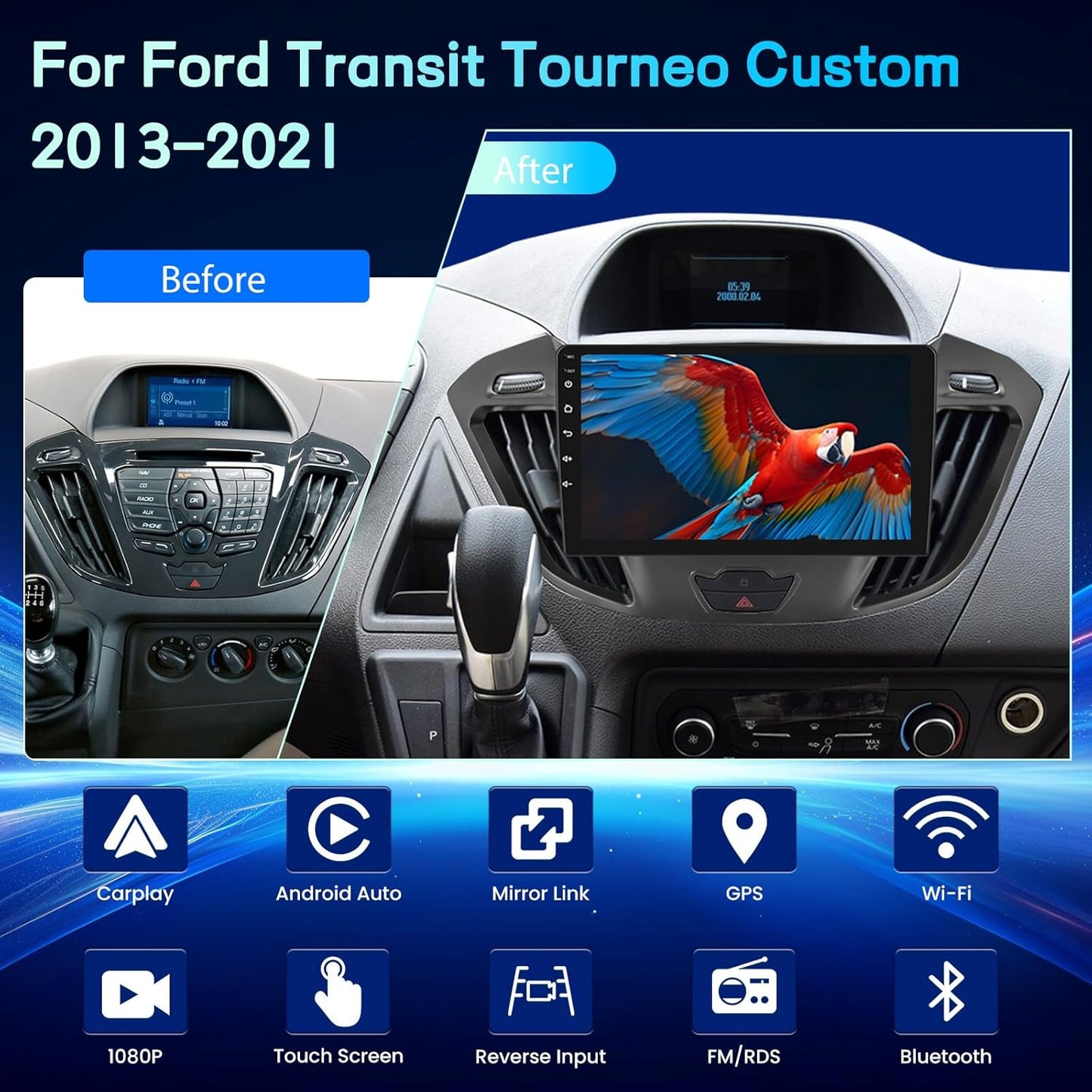 Upgrade Autoradio – Android Headunit – Multimedia Radio – Navigatiesysteem – Touchscreen Stereo – 9 Inch Display – Wireless CarPlay & Android Auto – GPS Navigatie & WiFi