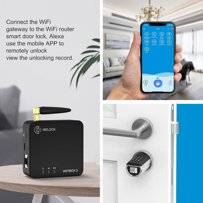 Welock Wifibox 3 Smart Bluetooth gateway wifi voor welock elektronisch deurslot, voor ontgrendeling op afstand en Alexa-verbinding