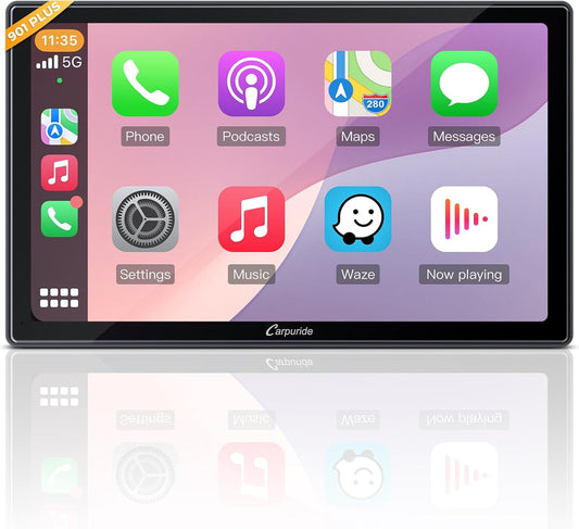 CARPURIDE 9 Zoll W901 Plus, Kabelloses CarPlay & Android Auto & Android 12.0, Online- und Offline-GPS-Navigation, Car Play-Bildschirm fürs Auto, G00GLE Play, Mirror Link, Bluetooth